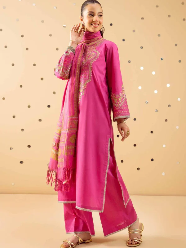 Blushing Elegance Embroidered Suit Set