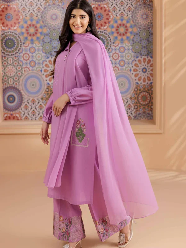 Royal Amethyst Embroidered Suit Set